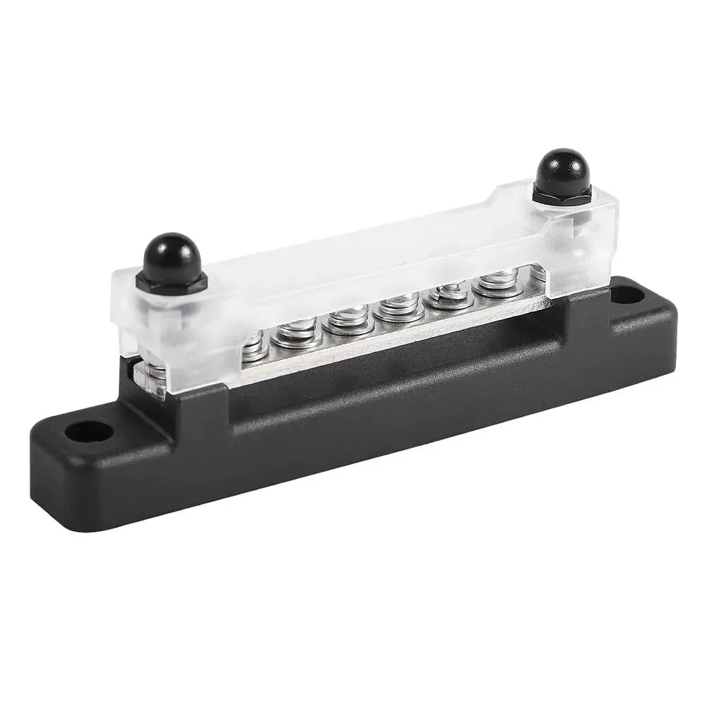 12V / 24V Universal 6-Way Battery Bus Bar – Power Distribution Block with Clear Cover (150A) Tuck's Performance