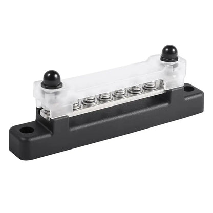 12V / 24V Universal 6-Way Battery Bus Bar – Power Distribution Block with Clear Cover (150A) Tuck's Performance