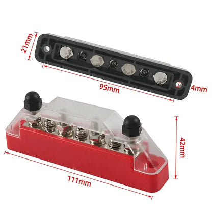 12V / 24V Universal Battery Bus Bar Power Distribution Block – Positive & Negative (150A) Tuck's Performance