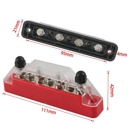 12V / 24V Universal Battery Bus Bar Power Distribution Block – Positive & Negative (150A) Tuck's Performance