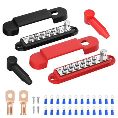 12V / 24V Universal Power Distribution Bus Bar – 150A Battery Busbar (Dual Positive & Ground) Tuck's Performance