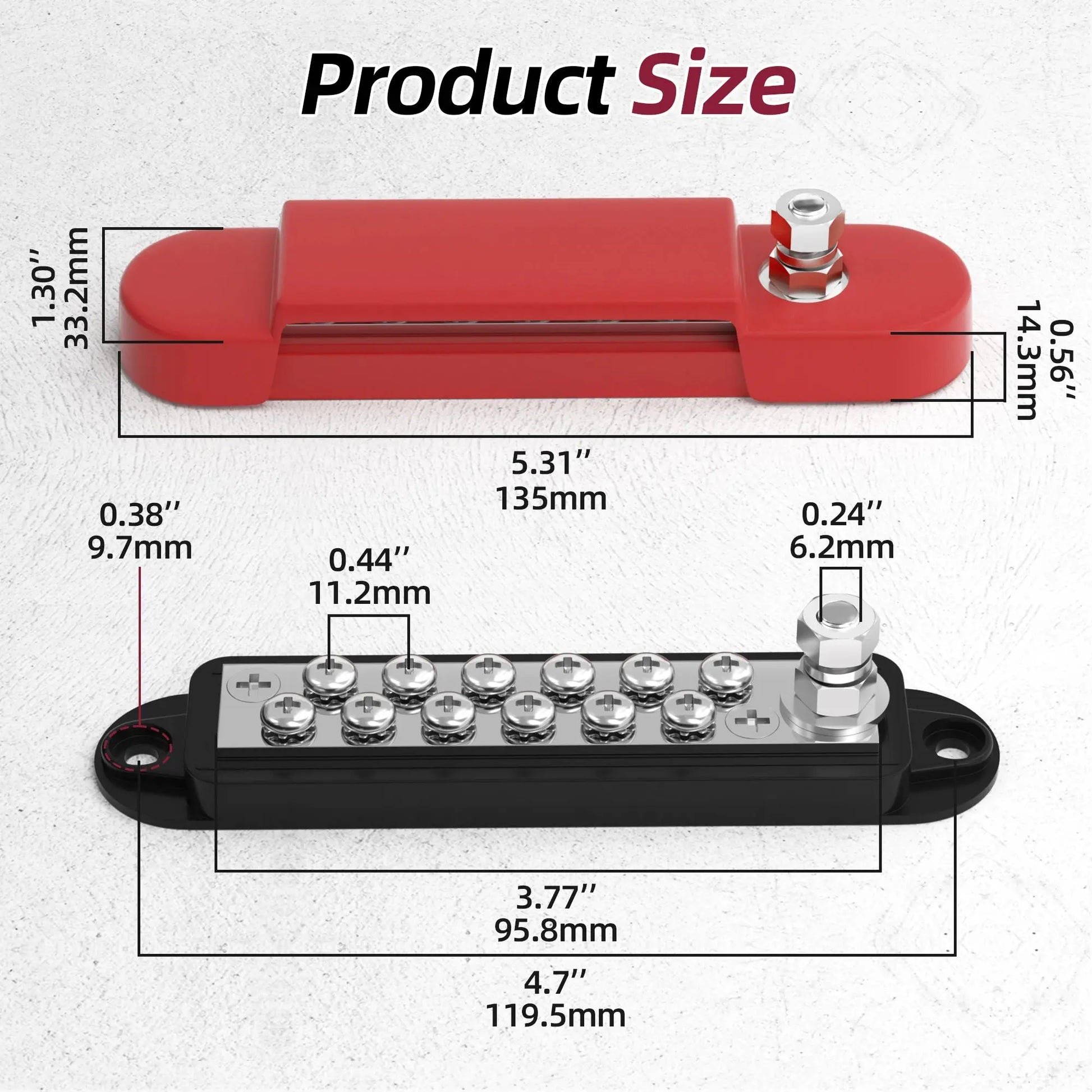 12V / 24V Universal Power Distribution Bus Bar – 150A Battery Busbar (Dual Positive & Ground) Tuck's Performance