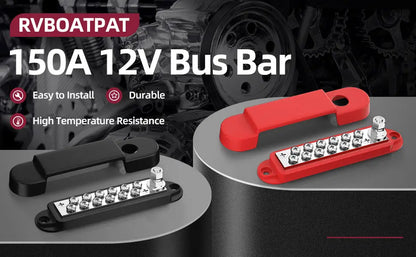 12V / 24V Universal Power Distribution Bus Bar – 150A Battery Busbar (Dual Positive & Ground) Tuck's Performance