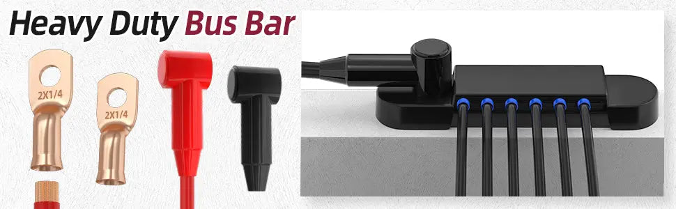 12V / 24V Universal Power Distribution Bus Bar – 150A Battery Busbar (Dual Positive & Ground) Tuck's Performance