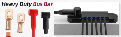 12V / 24V Universal Power Distribution Bus Bar – 150A Battery Busbar (Dual Positive & Ground) Tuck's Performance