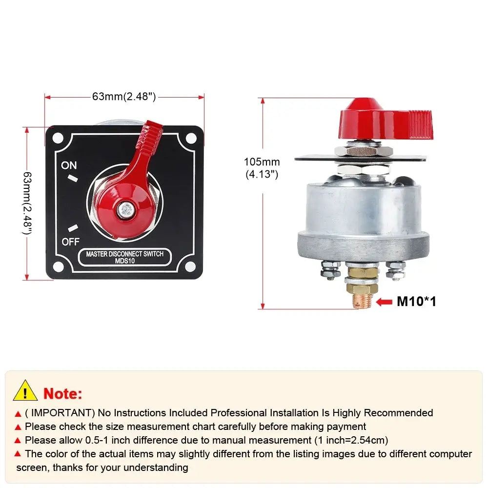 12V Master Battery Disconnect Switch Panel – 4 Post Alternator Cut-Off for RV, Camper & 4WD - Tuck's Performance