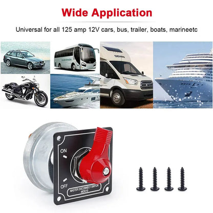 12V Master Battery Disconnect Switch Panel – 4 Post Alternator Cut-Off for RV, Camper & 4WD - Tuck's Performance