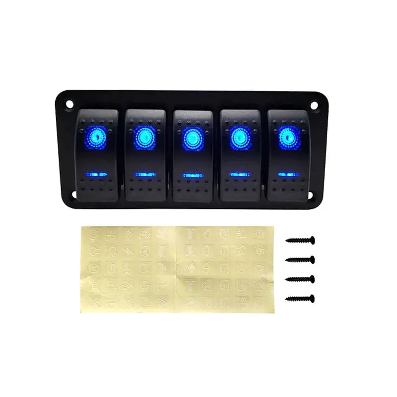 12V LED Rocker Switch Panel for Marine Boat Truck Caravan Car Socket Circuit Breaker Toggle Switch Panel Tuck's Performance