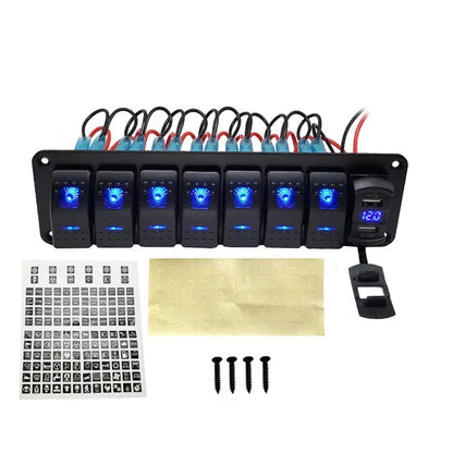 12V LED Rocker Switch Panel for Marine Boat Truck Caravan Car Socket Circuit Breaker Toggle Switch Panel Tuck's Performance