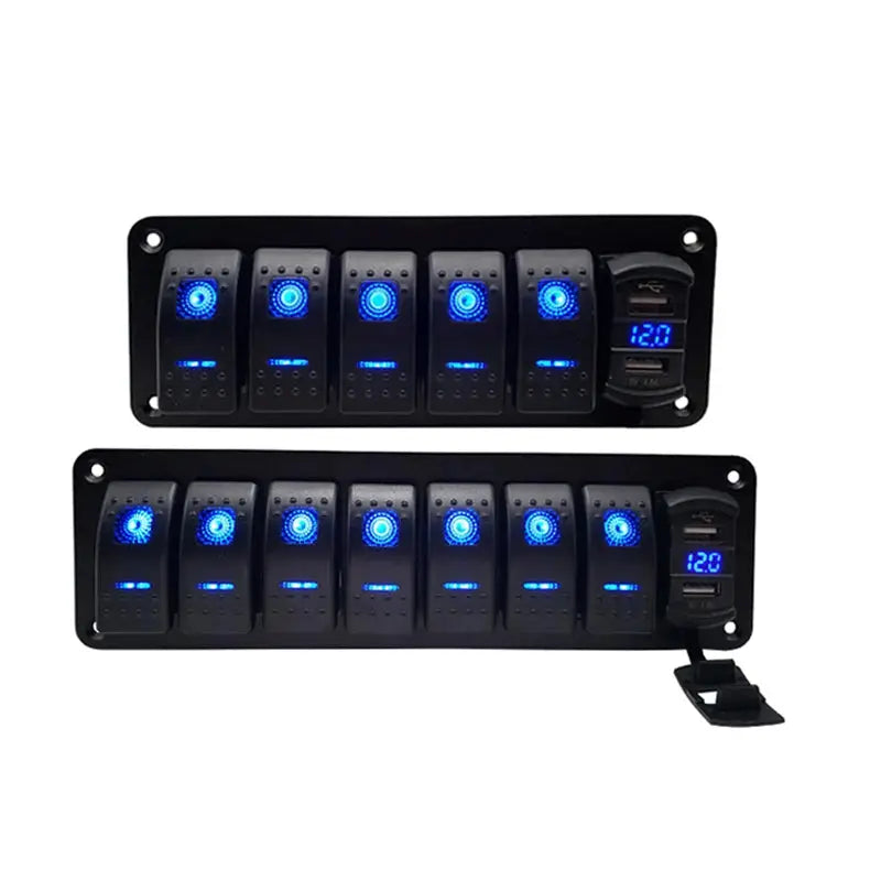 12V LED Rocker Switch Panel for Marine Boat Truck Caravan Car Socket Circuit Breaker Toggle Switch Panel Tuck's Performance