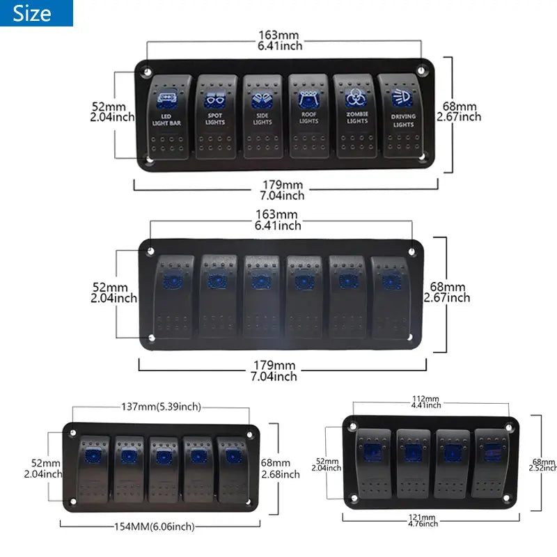 12V LED Rocker Switch Panel for Marine Boat Truck Caravan Car Socket Circuit Breaker Toggle Switch Panel Tuck's Performance