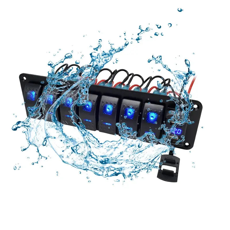 12V LED Rocker Switch Panel for Marine Boat Truck Caravan Car Socket Circuit Breaker Toggle Switch Panel Tuck's Performance