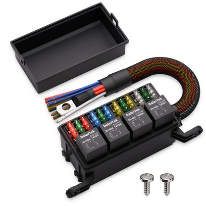 12V Relay & Fuse Box – Pre-Wired ATO/ATC Block with 4 Relay Slots (Splash-Resistant) | Ideal for 4WD, Utes, Campers & Marine Tuck's Performance