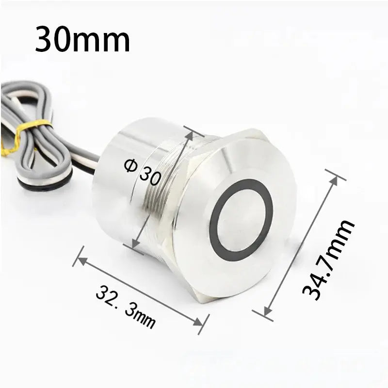 12V Touch On/Off Waterproof Switch – Stainless IP68 Momentary/Latching (16–30mm) | 4WD, Camping, Touring Tuck's Performance