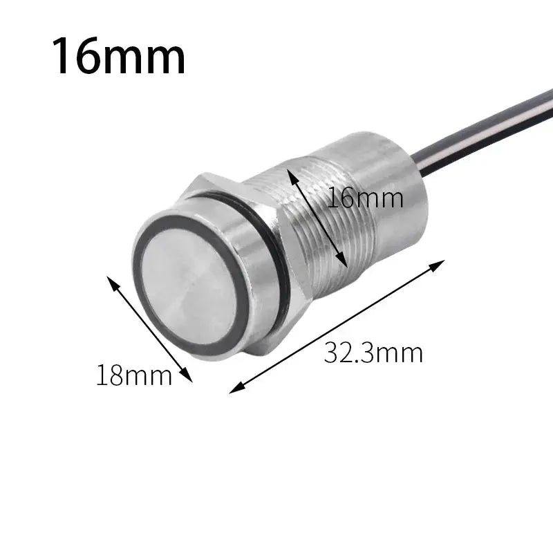 12V Touch On/Off Waterproof Switch – Stainless IP68 Momentary/Latching (16–30mm) | 4WD, Camping, Touring Tuck's Performance