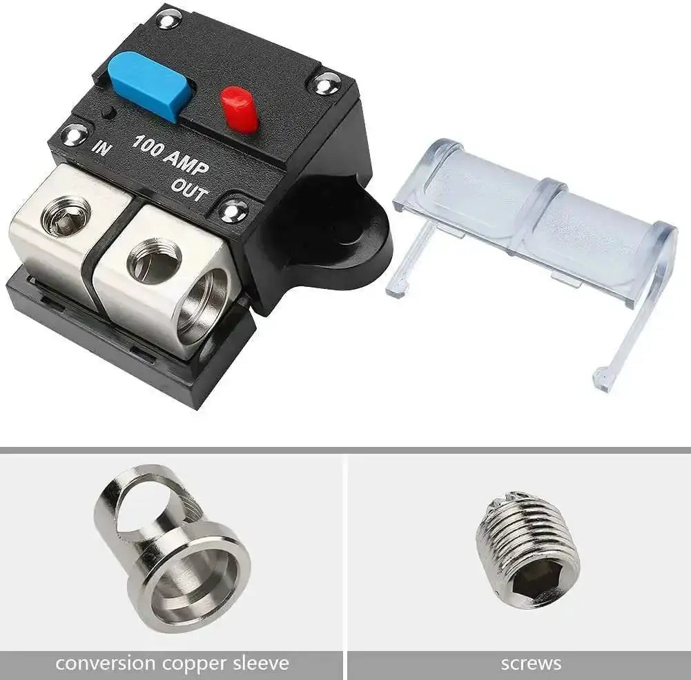 12V–48V Resettable DC Circuit Breaker 30A–300A – Manual Reset Battery & Audio Protection Tuck's Performance