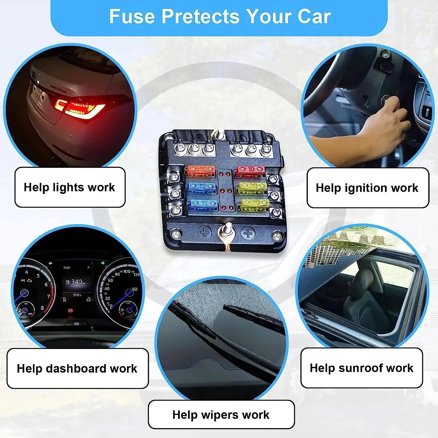 180pc Automotive Fuse Kit – Standard, Mini & Micro Blade Fuses with Puller (12V / 24V) Tuck's Performance