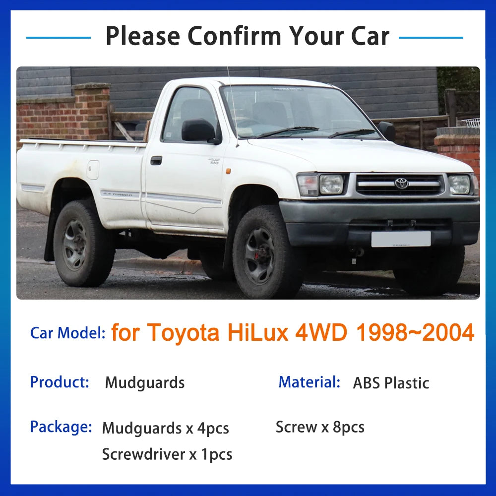1998-2004 Hilux 4x4 Mud Flaps Tuck's Performance