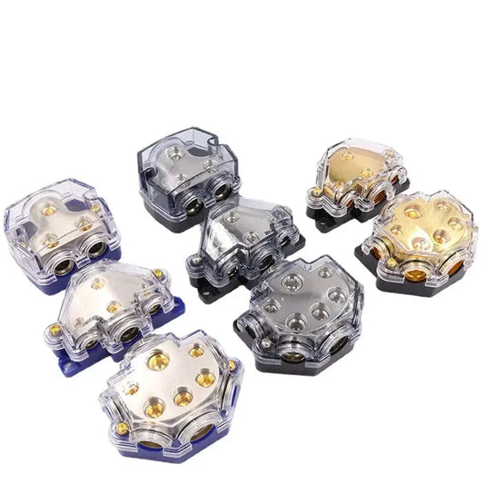 2-Way / 3-Way / 5-Way Car Audio Power Distribution Block – 0/2/4 Gauge In, 0/2/4/8 Gauge Out (High-Current Splitter) Tuck's Performance