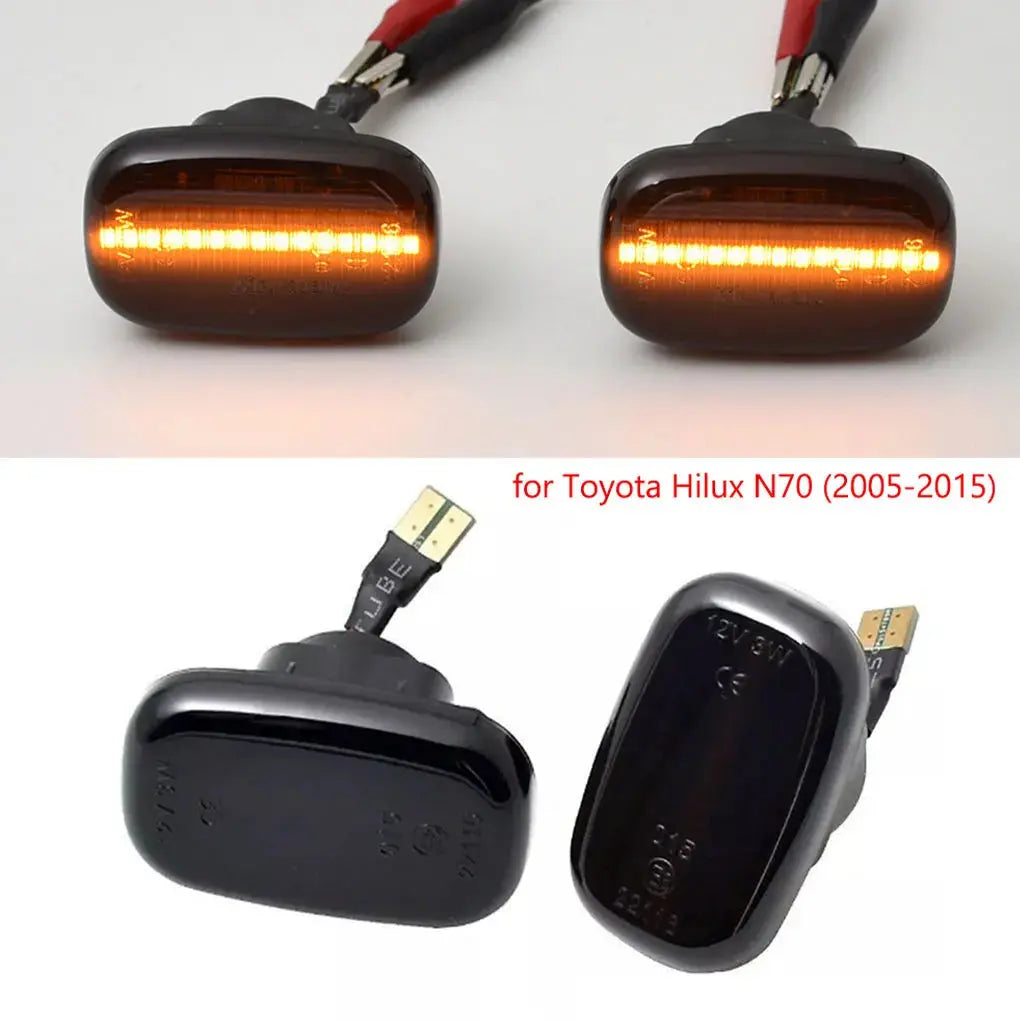 2 pieces Side Indicators Smoked Dynamic LED Side Indicators  Hilux N70 05-15 Tuck's Performance