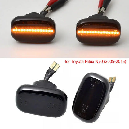 2 pieces Side Indicators Smoked Dynamic LED Side Indicators  Hilux N70 05-15 Tuck's Performance