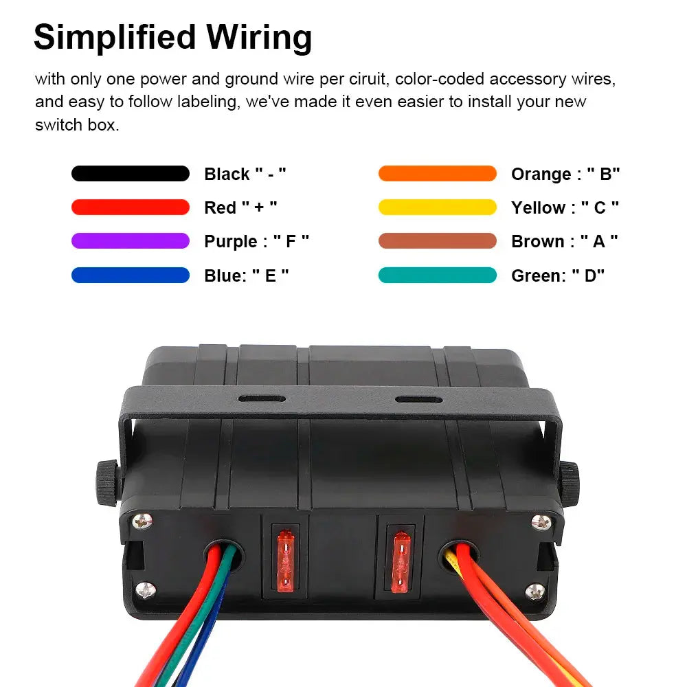 24V 12V 6 Buttons Switch Panel With 30A Fuse Blade Indicator Car Lights Toggle Accessories Tuck's Performance