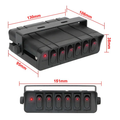 24V 12V 6 Buttons Switch Panel With 30A Fuse Blade Indicator Car Lights Toggle Accessories Tuck's Performance