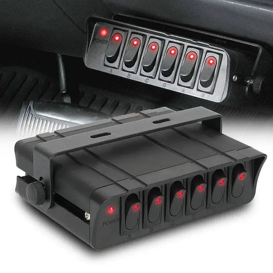 24V 12V 6 Buttons Switch Panel With 30A Fuse Blade Indicator Car Lights Toggle Accessories Tuck's Performance