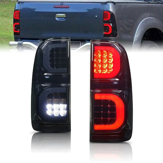 2PCS LED Tail Light Rear Running Light+Brake+Reverse Lamp+ Amber Turn Signal Taillight Assembly For Hilux Vigo 2005-2015 Tuck's Performance