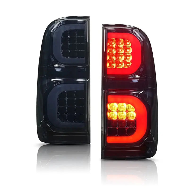 2PCS LED Tail Light Rear Running Light+Brake+Reverse Lamp+ Amber Turn Signal Taillight Assembly For Hilux Vigo 2005-2015 Tuck's Performance
