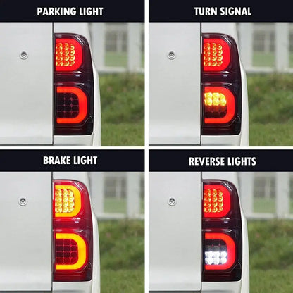 2PCS LED Tail Light Rear Running Light+Brake+Reverse Lamp+ Amber Turn Signal Taillight Assembly For Hilux Vigo 2005-2015 Tuck's Performance