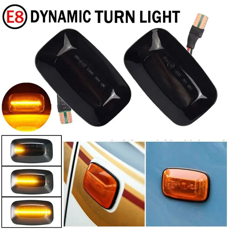 2X Car Dynamic LED Side Marker Light Turn Signal Light For Toyota Land Cruiser 70 80 100 Series Tuck's Performance