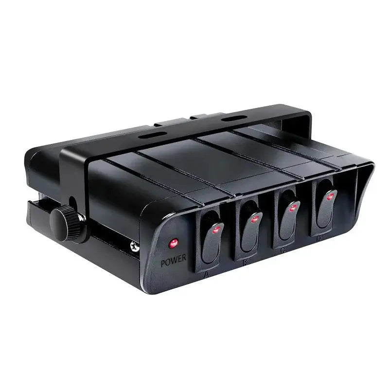 4 Gang Rocker Switch Panel Toggle Controller Box for Offroad 12V Blue/Red Tuck's Performance
