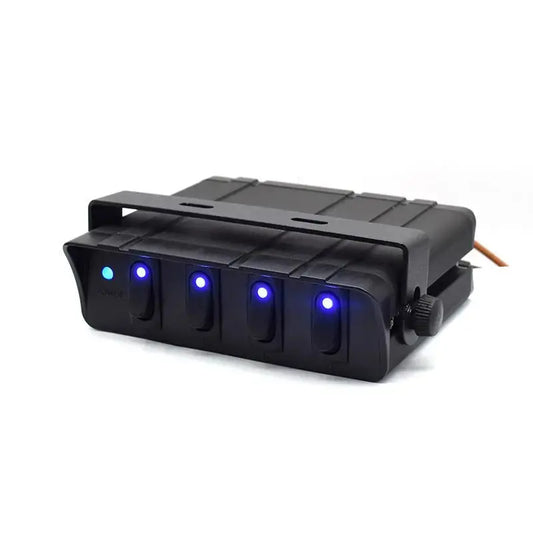 4 gang rocker switch panel with blue and red LED options