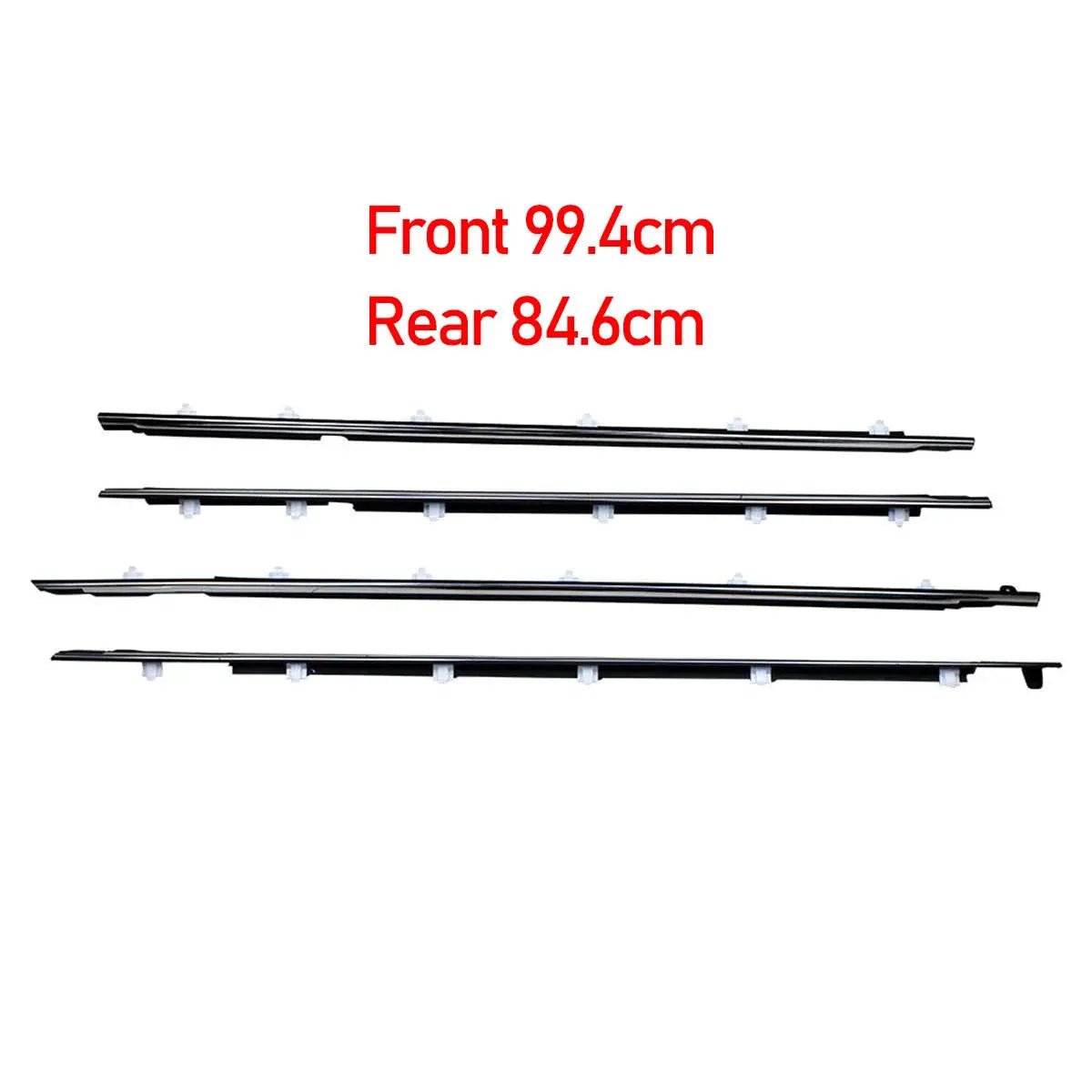 4PCS Outer Windows Rubber Weatherstrip Door Sealing Belt Moulding Trim for Toyota Land Cruiser LC80 80 Series LX450 1991-1998