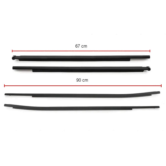 4PCS Outer Windows Rubber Weatherstrip Sealing Belt Moulding Trim for Toyota Hilux Revo Pick up MK8 4 Door 2016-2023 Double Cab