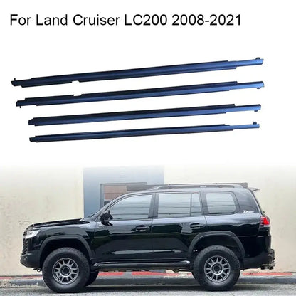 4Pcs Chrome/Black Window   Land Cruiser LC200 Series 2008-2021 Weatherstrip Tuck's Performance