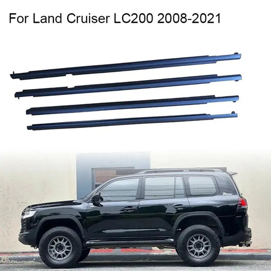 4Pcs Chrome/Black Window   Land Cruiser LC200 Series 2008-2021 Weatherstrip Tuck's Performance