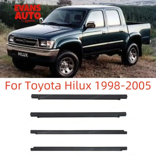 4Pcs Outdoor Car Window Weatherstrip Black for Toyota Hilux 1998-2005 Car Weatherstrip Window Moulding Trim