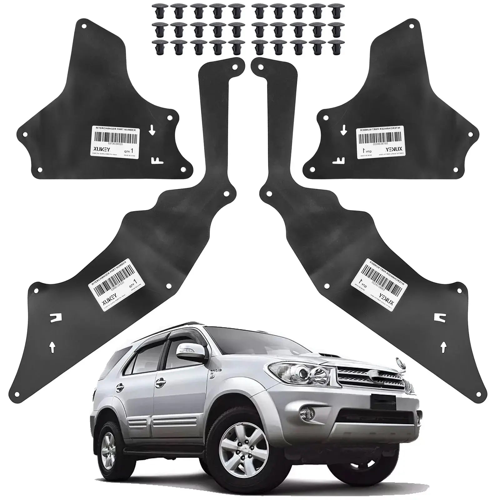 4pcs Hilux Splash Engine Sheild Set Liner Apron Seal Tuck's Performance