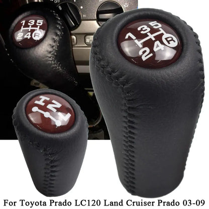 Gear Shift Knob 5 Speed Manual Transmission Leather Transfer Gear Shift Fit for Toyota Prado LC120 Land Cruiser Prado 2003-2009
