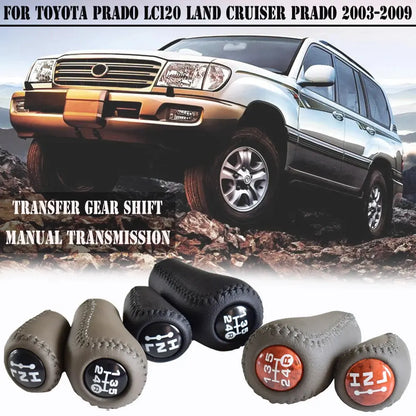 Gear Shift Knob 5 Speed Manual Transmission Leather Transfer Gear Shift Fit for Toyota Prado LC120 Land Cruiser Prado 2003-2009