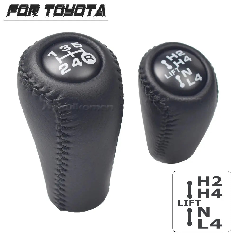Gear Shift Knob 5 Speed Manual Transmission Leather Transfer Gear Shift Fit for Toyota Prado LC120 Land Cruiser Prado 2003-2009