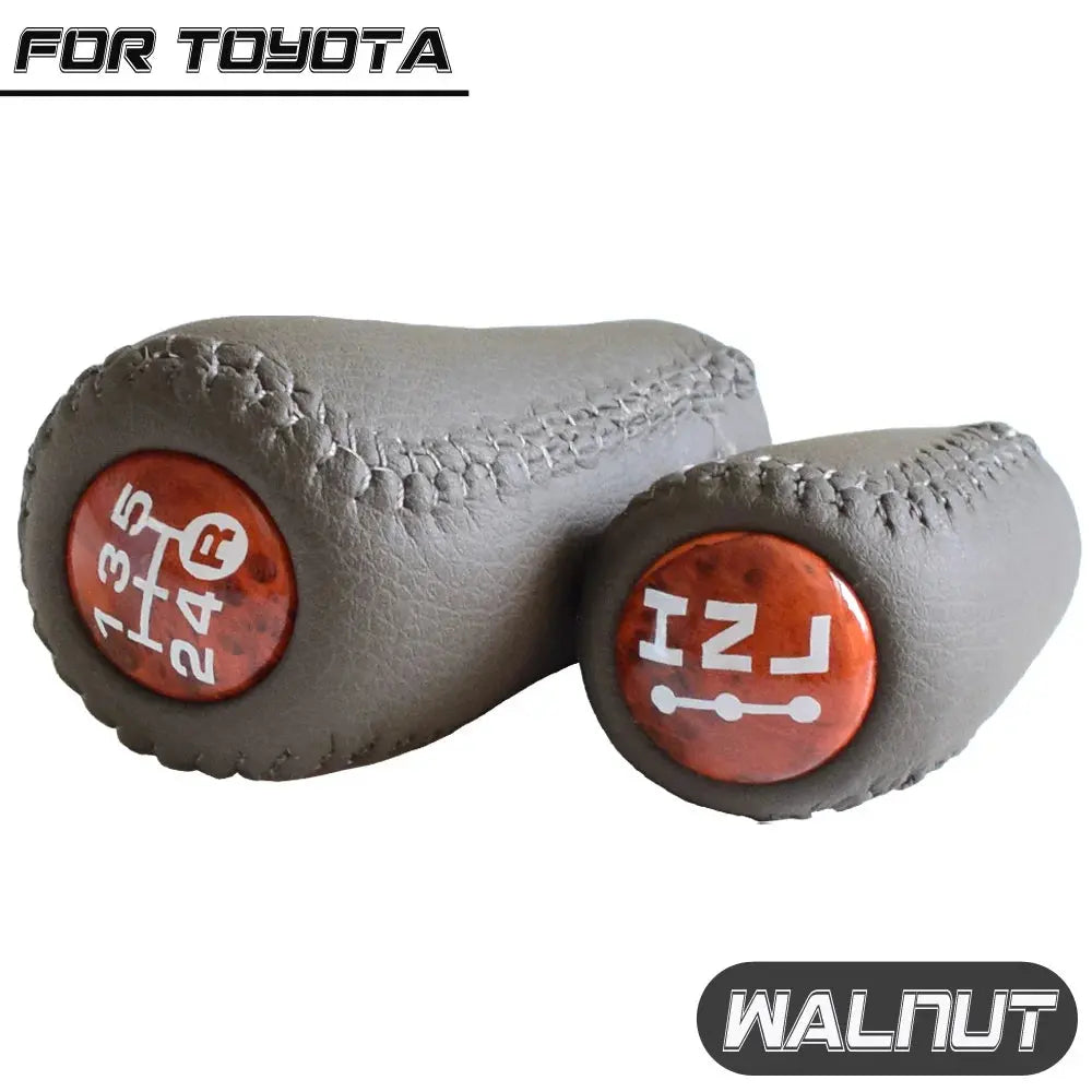 Gear Shift Knob 5 Speed Manual Transmission Leather Transfer Gear Shift Fit for Toyota Prado LC120 Land Cruiser Prado 2003-2009