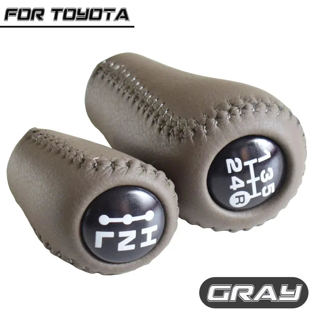 Gear Shift Knob 5 Speed Manual Transmission Leather Transfer Gear Shift Fit for Toyota Prado LC120 Land Cruiser Prado 2003-2009