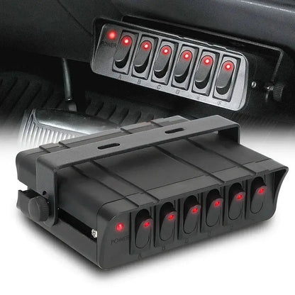 6 button switch panel with 30A fuse protection