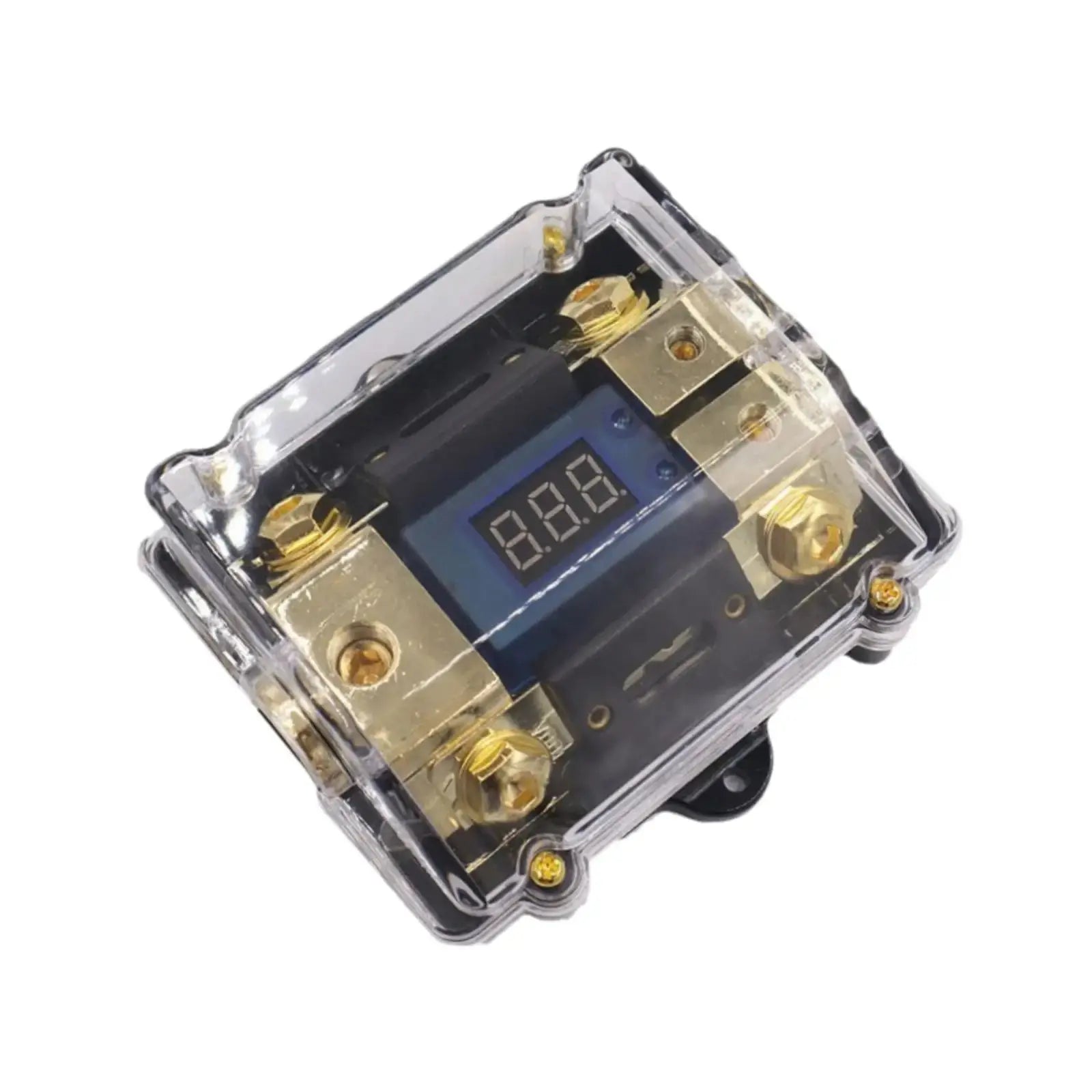 ANL Fuse Holder with Digital LED Voltage Display – 1 In 2 Out Heavy-Duty Car / RV / Marine Audio Power Block Tuck's Performance