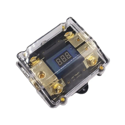 ANL Fuse Holder with Digital LED Voltage Display – 1 In 2 Out Heavy-Duty Car / RV / Marine Audio Power Block Tuck's Performance