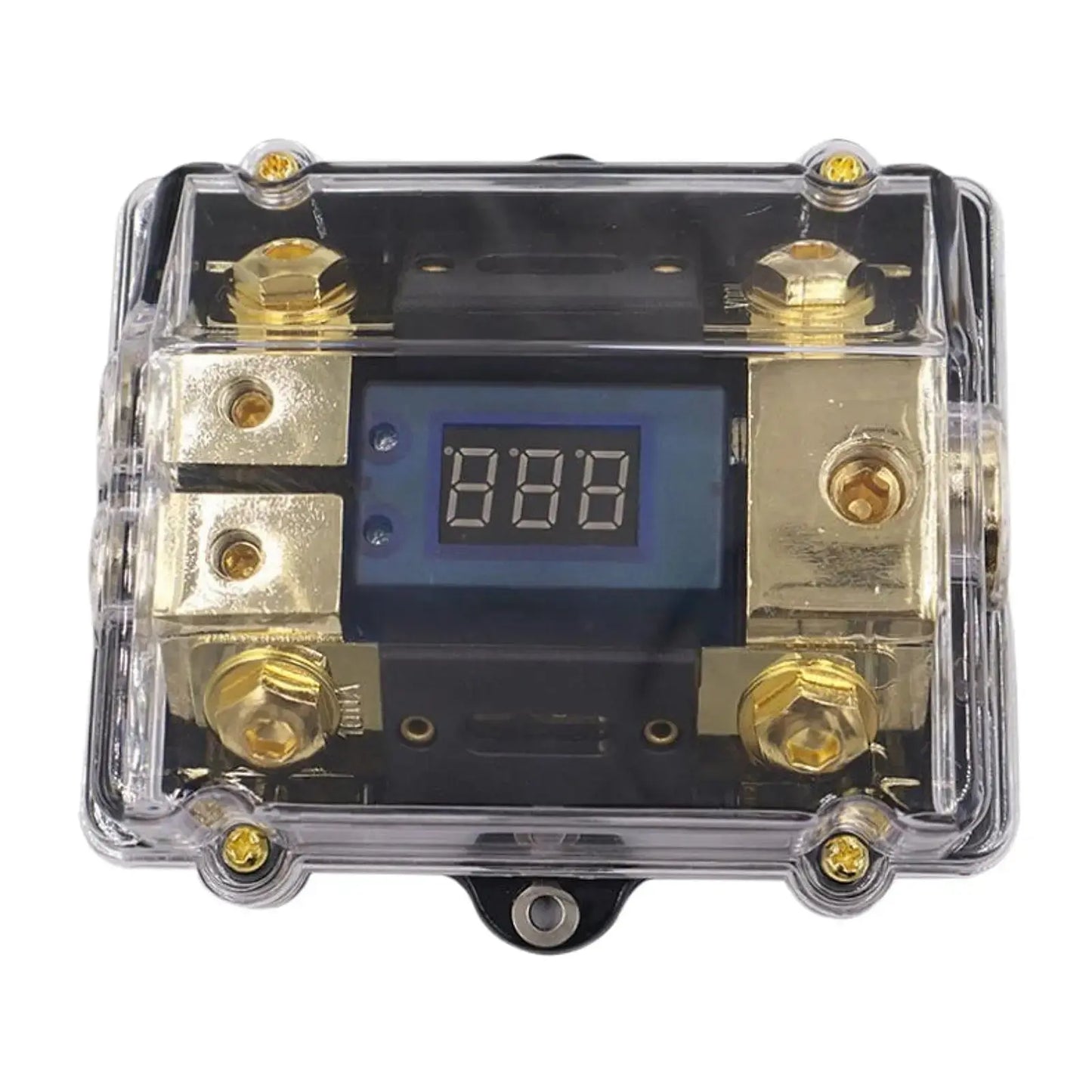 ANL Fuse Holder with Digital LED Voltage Display – 1 In 2 Out Heavy-Duty Car / RV / Marine Audio Power Block Tuck's Performance