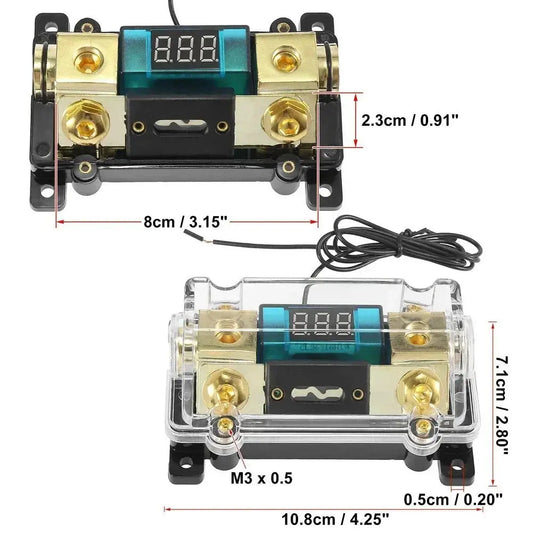 ANL Fuse Holder with LED Digital Voltage Display – 300A | 0/2/4 Gauge | Universal Car Audio Power Fuse Block Tuck's Performance